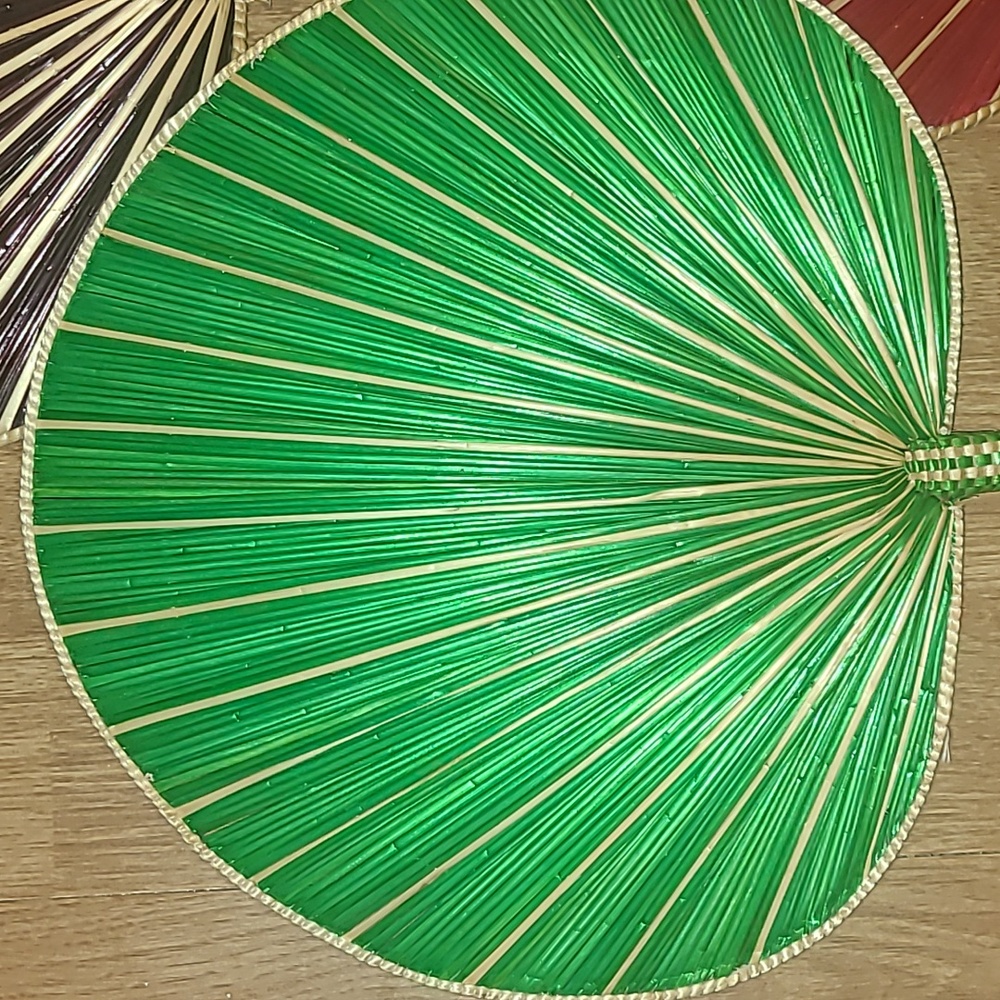 Handmade multi- color paddle fans - Picture 2 of 4